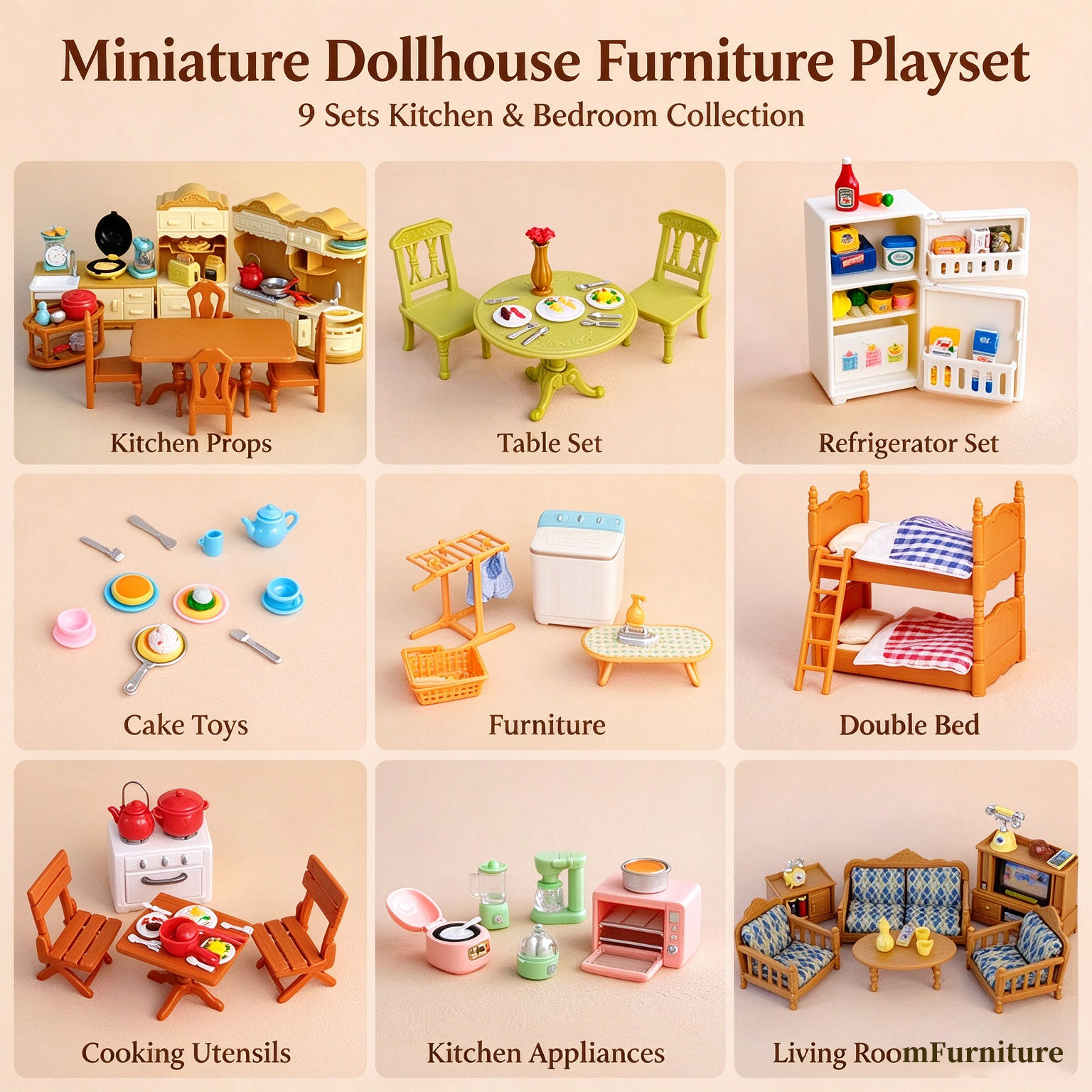 Small Appliances - Conjunto de Móveis em Miniatura para
